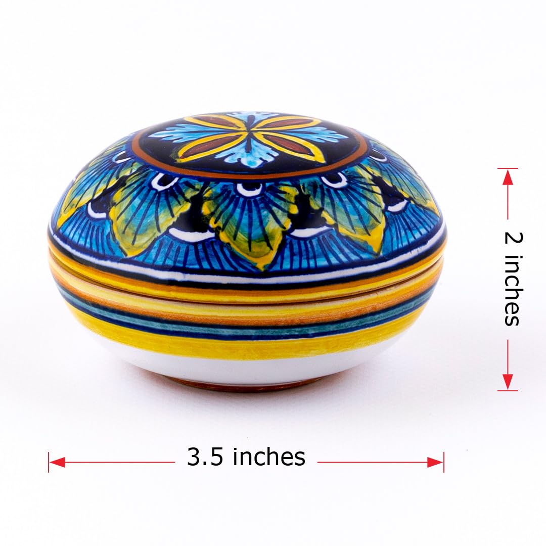 Amazon.com: thatsArte - Deruta Ceramic Jewelry Box - Hand Painted